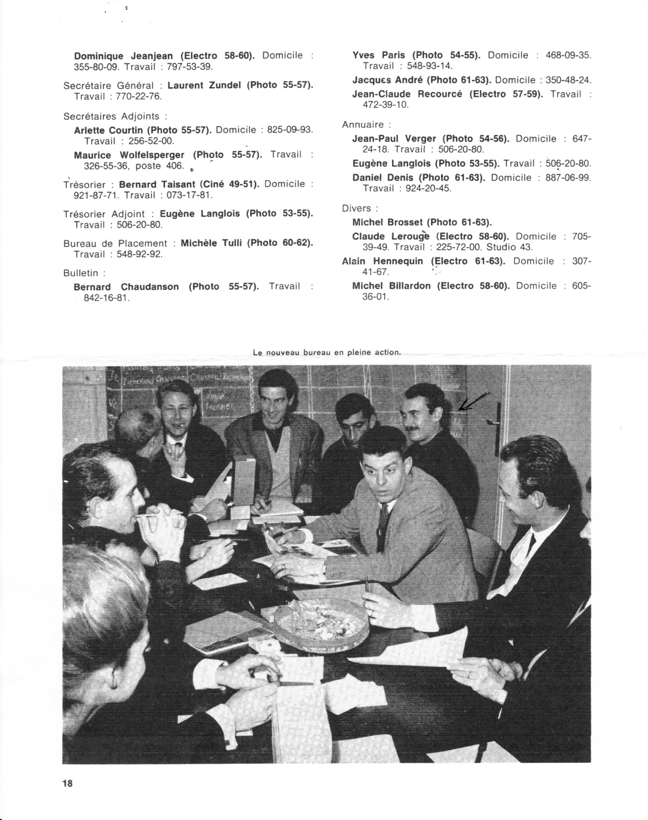 Yves Paris et le bureau de l'AEVLL