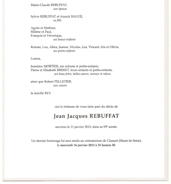 Jean Jacques Rebuffat (Ciné 38) nous a quittés.