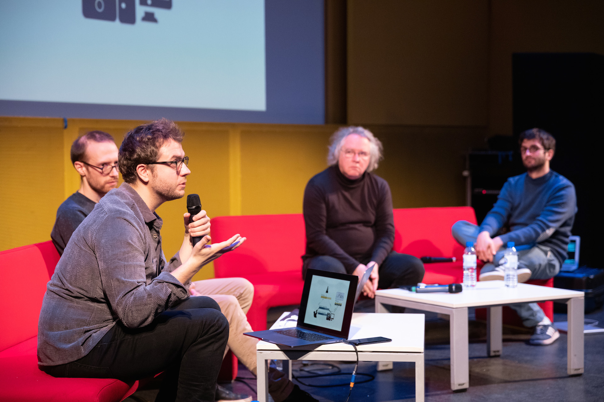 Jérôme Nika, Pierre Lelièvre (caché), Jean-Claude Heudin & François Clos